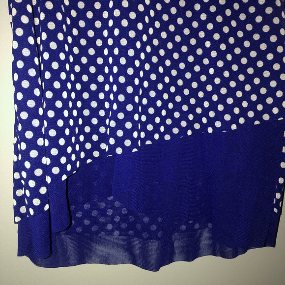 INC International Concepts Blue White Dot Oceans Tale Shirt Size Pet/Pet 0P New - Picture 2 of 8